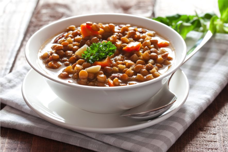 Soupe aux pois, au foie gras à l'érable
